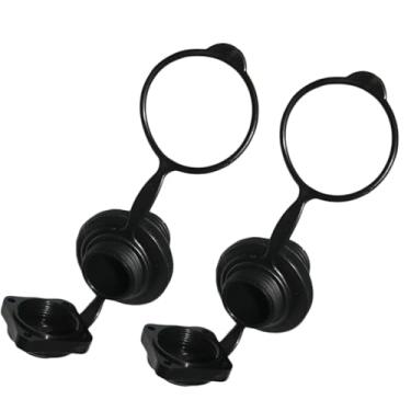 Imagem de GOOHOCHY 2 peças de tampas de parafuso de substituição de tampas de ar de barco infláveis e acessórios de válvula preto durável e portátil para caiaque e canoa