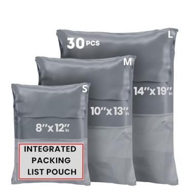 Imagem de Pacote com 30 sacos de embalagem - Envelopes de plástico opacos autoadesivos fortes para roupas, sapatos, livros - Pacote com 30, ideal para vinted