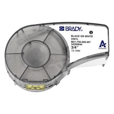 Imagem de Etiqueta Vinil Preto no Branco 19,1mm x 6,4m Brady M21-750-595-WT
