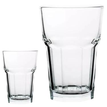 Imagem de Conjunto de Copos de Vidro Transparente, 350ml, Design Robusto e Elegante, 12cm x 8,5cm, Kit com 3 Peças, Ideal para Bebidas