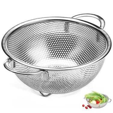 Imagem de Escorredor Inox Macarrao Massas Legumes Verduras Fruta Salada Cozinha Versatil Resisten...