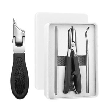 Imagem de Tesouras de unha com bico águia angular tipo falcão inclinação pontiaguda aço inoxidável PP cortadores grossa unhas à prova respingos