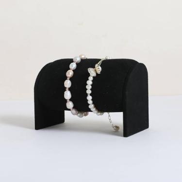 Imagem de CHISTOR Suporte de exibição de relógio de veludo para venda, organizador de pulseira para boutique, suporte de pulseira feminina para decoração de casa 【Preto】