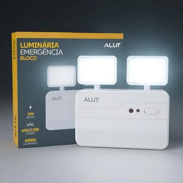 Imagem de Luminaria Bloco Emergencia Led 2 Faróis Automatico 5W Branco