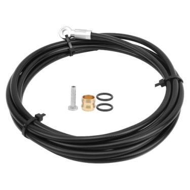 Imagem de Chiffonade Kit de mangueira de freio a disco hidráulico de 2 m, linha de freio cortável com inserção e azeitona, substituição de linha de freio de bicicleta para Shimano SLX/XT/XT/XTR (prata)
