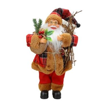 Imagem de Ｂｅｓｇａ Estatueta de Papai Noel de 40 cm, Coleção de Decoração de Natal, Estátua Decorativa de Papai Noel, Enfeite para Lareira, Prateleira de Festa, Abraçando Um Galho de árvore