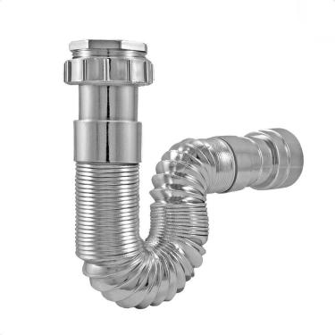 Imagem de Sifão Instala Fácil Pvc Corrugado - Cromado 1683