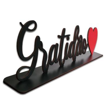 Imagem de Palavra De Mesa Em Mdf Adesivada Com Base Mdf Gratidão