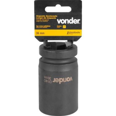 Imagem de Soquete Sextavado Impacto Longo 1 36mm Aço Cromo Vonder