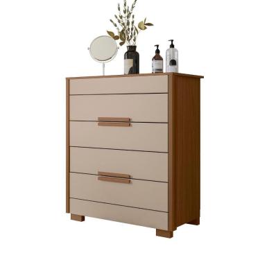 Imagem de Comoda 4 Gavetas Dhara 86 Cm Moval Carvalho Fendi