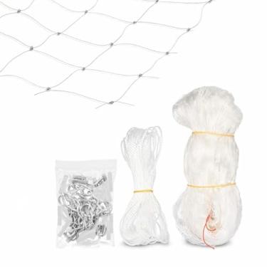 Imagem de Rede de proteção personalizável para gatos, rede de segurança para animais de estimação de 66 x 3 m com grade de 3 cm, malha resistente transparente para varanda e janela