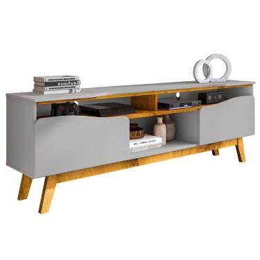 Imagem de Rack Bancada Para Tv 75 Pol 180cm Rita Off/naturalle B02 - Mpozenato