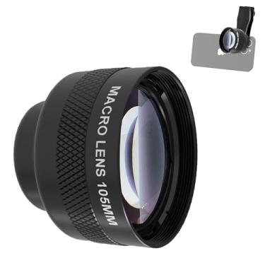 Imagem de Veedzoens Lente macro de 105 mm para smartphone iPhone Android, compatível com gaiola de telefone SmallRig NEEWER, com clipe universal de lente de telefone de rosca de 17 mm e bolsa portátil preta
