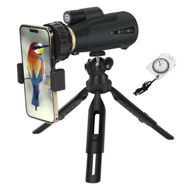 Imagem de OPTIVORA Monóculos para adultos de alta potência, monoscópio 14x60 para adultos de alta potência, telescópio monocular com adaptador de smartphone e suporte de tripé, monoscópio adequado para