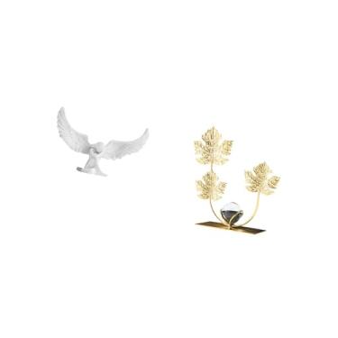 Imagem de Fenteer Escultura de Folha de Asa de Anjo de Resina para Escritório, Inauguração de Casa, Estante, Corredor, Quarto, Mesa, Decoração Moderna para Casa, Itens