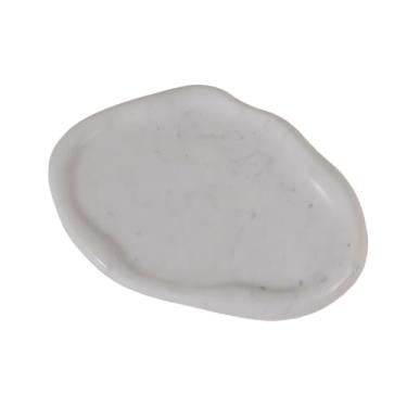 Imagem de Bandeja de mármore natural em forma de nuvem 23 x 15 cm – Catchall decorativo para decoração de casa | Organizador de pedras para penteadeira, banheiro, cozinha, joias, perfume, vela, chaves e