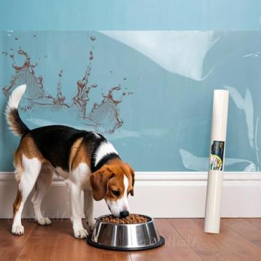 Imagem de AbaBoorty Protetor de parede transparente de 998 x 45 cm, papel de contato, absorção eletrostática, película protetora de parede, papel de parede removível, folhas protetoras para papel de parede