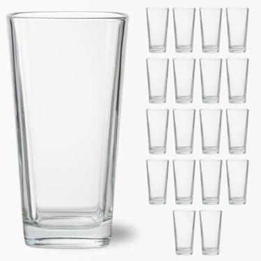 Imagem de Kit 18 Copos Vidro 260ml Transparente Venice Água Suco Moderno - DONA 