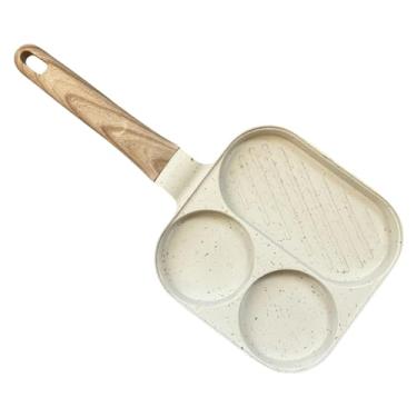 Imagem de Frigideira de café da manhã – Frigideira antiaderente para ovos fritos – Utensílios de cozinha com 3 seções para fogão de indução elétrico, casa, cozinha, brunch, café da manhã, omelete, panqueca