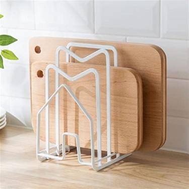Imagem de GAORUIFENG Rack de armazenamento de cozinha, suporte de prateleira, multicamadas, economia de espaço, tábua de corte rusoof, organizador de cozinha, suporte de tampa de panela, prateleiras de