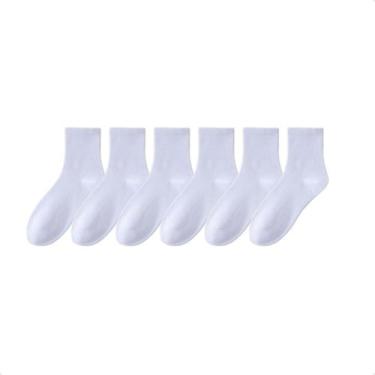 Imagem de Kit 6 Pares De Meias Cano Médio Cor Cinza - Tamanho 38-44 - Lojaquitem