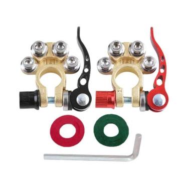 Imagem de Conectores De Terminal De Bateria De Carro 2 Peças Positivo Negativo P