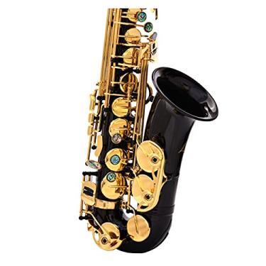 Imagem de Saxofone estudantil E-Flat Saxofone alto pérola preta esculpida artesanato grau profissional