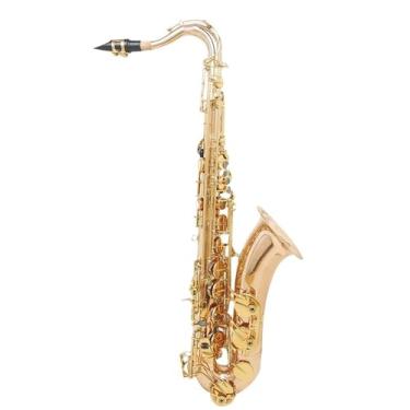 Imagem de Saxofone Instrumento Profissional Bb Saxofone Fósforo Bronze Saxofone Tenor Esculpido Ouro Kin Saxofone Cinto Luvas de Palheta