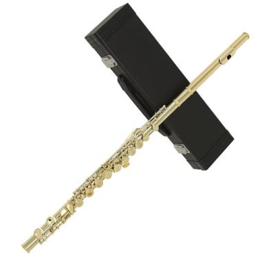 Imagem de Flauta para flauta feita de cobre branco niquelado 16 furos instrumento de sopro fino tom C