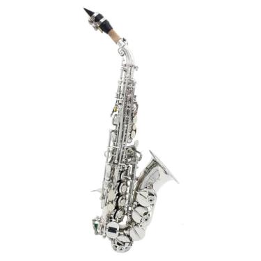 Imagem de Instrumento de saxofone saxofone soprano bb sax plano latão profissional com estojo alça de pescoço acessórios de saxofone (H)
