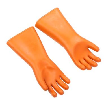 Imagem de Hyuduo Luvas de Borracha para Eletricista, Luvas de Segurança Isoladas de Alta Tensão de 12kV 25000V, Borracha Natural Espessa de 1,8 Mm para Eletricistas e Técnicos