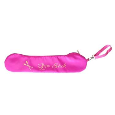Imagem de Vaveren Bolsa para guardar e transportar bastões de ginástica, leve, em nylon, portátil, com zíper. Ideal para equipamentos de ginástica rítmica e artística, Rosa Vermelha, S