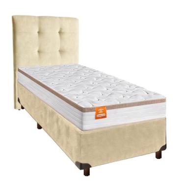 Imagem de Cama + Box Perola e Colchão Molas Ensacadas Solteiro - Isis Inducol + 