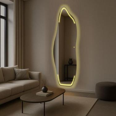 Imagem de Espelho Decorativo que Transforma Seu Ambiente Em Luxo Led Touch Salas