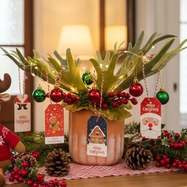 Imagem de Samambaia artificial em vaso para decoração de casa, planta falsa com vaso de terracota vermelho e branco, plantas artificiais para decoração de casa, banheiro, mesa ou estante, sala de estar, casa de