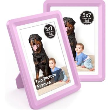 Imagem de vilkok Porta-retrato com tapete, 12 x 18 cm, instalação em 5 segundos sem ferramentas, molduras de design de segurança sem metal, molduras leves vêm em 8 cores para decoração de casa, casamento e