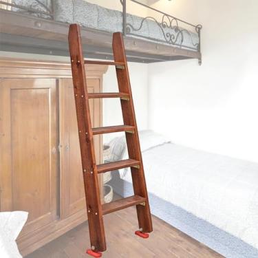 Imagem de YTXFRHOD Escada de beliche escada de beliche escada lateral para cama de madeira, escada de beliche duplo de chão com almofadas de borracha antiderrapante (tamanho: 150 cm/59)