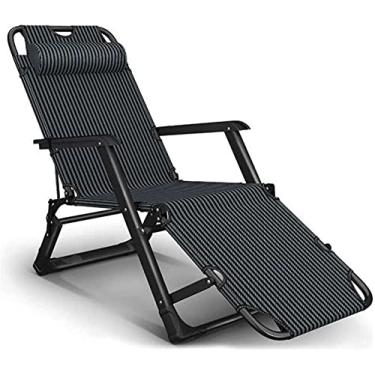 Imagem de LMJYU Poltrona reclinável dobrável, resistente, poltrona G Fur, cadeiras dobráveis com gravidade zero, espreguiçadeiras reclináveis à prova d'água, de metal para escritório ao ar livre,
