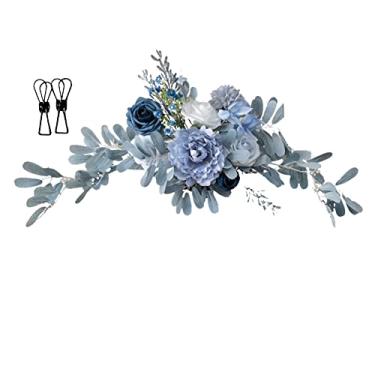 Imagem de Generic de Casamento Decorativo de Flores Artificiais, Arranjo de Flores Falsas para Decoração de Porta de Primavera-verão, Uso Versátil Em Ambientes Internos e Externos, Tamanho 23,6 X 9,8 pol.