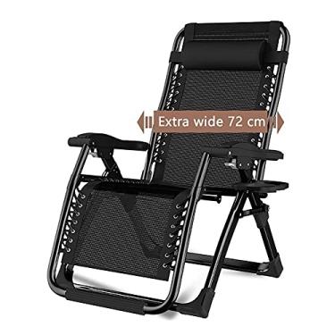 Imagem de YYBOES Cadeiras de pátio ao ar livre reclináveis com gravidade zero reclinável praia grande gramado acampamento cadeira portátil espreguiçadeira dobrável com suporte para copo 200 kg