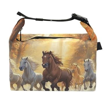 Imagem de STAYTOP Lancheira retrô de cavalo galopante com fivela de alça, lancheira isolada para meninos e meninas, lancheira térmica para trabalho escolar