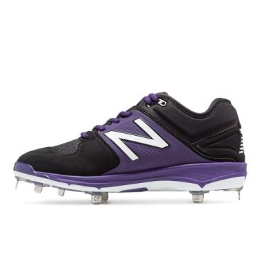 Imagem de New Balance Tênis de beisebol masculino 3000 V3 Metal, Preto/roxo, 7 D US