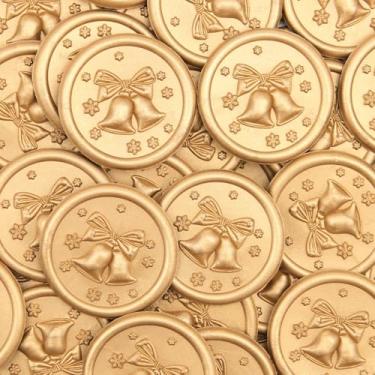 Imagem de 30 peças de adesivos de selo de cera de Natal adesivos autoadesivos de selo de envelope ótimos para presentes de convite de Natal decoração de envelope de cartão de felicitações (marrom)