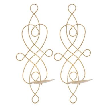 Imagem de ZAWELIYO Suporte de Arandela de Vela de Parede de Ferro Elegante Castiçais Suspensos de Ferro Dobrável Resistência à Deformação para Casamento Sala de Estar Decoração de Quarto Preto 2 Conjuntos