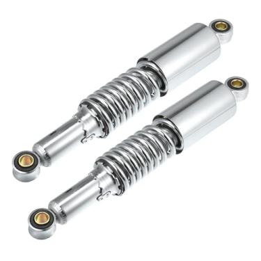 Imagem de Hihaha Amortecedor de suspensão traseira de motocicleta para Honda CB400ss / Amortecedores de suspensão traseira a ar com mola / metal durável / 1 par prateado