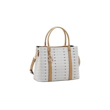 Imagem de Bolsa Elegância Urbana Cristal Monograma Coração Chenson - Bege 3485397