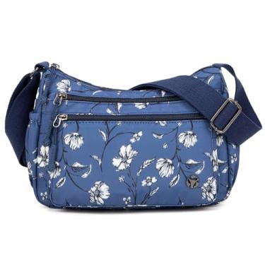 Imagem de Pealwel Bolsa tiracolo casual com bolso antifurto - Bolsa feminina leve e resistente à água, Orquídea, Moda casual