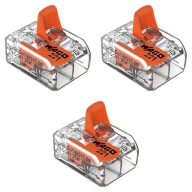 Imagem de Kit 3 Conector Wago Emenda 2 Fios Mod. 221-612