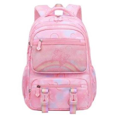 Imagem de Mochila Infantil Escolar Menina Borboleta Delicada Bolsa Arco Iris Estilo Fichário-Feminino