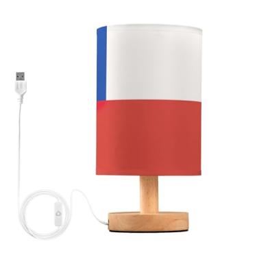 Imagem de Joisal Abajur de linho com bandeira do Chile, abajur de mesa de escritório, decoração de mesa de cabeceira